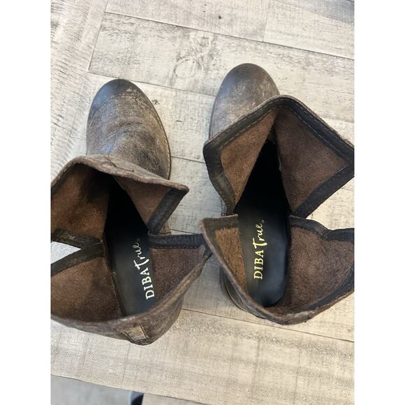 Diba True Walnut Grove Round Toe Pull On Distressed Women’s 8 Brown Casual Boots - Picture 4 of 8